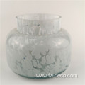 new design glass candle holder with white spots